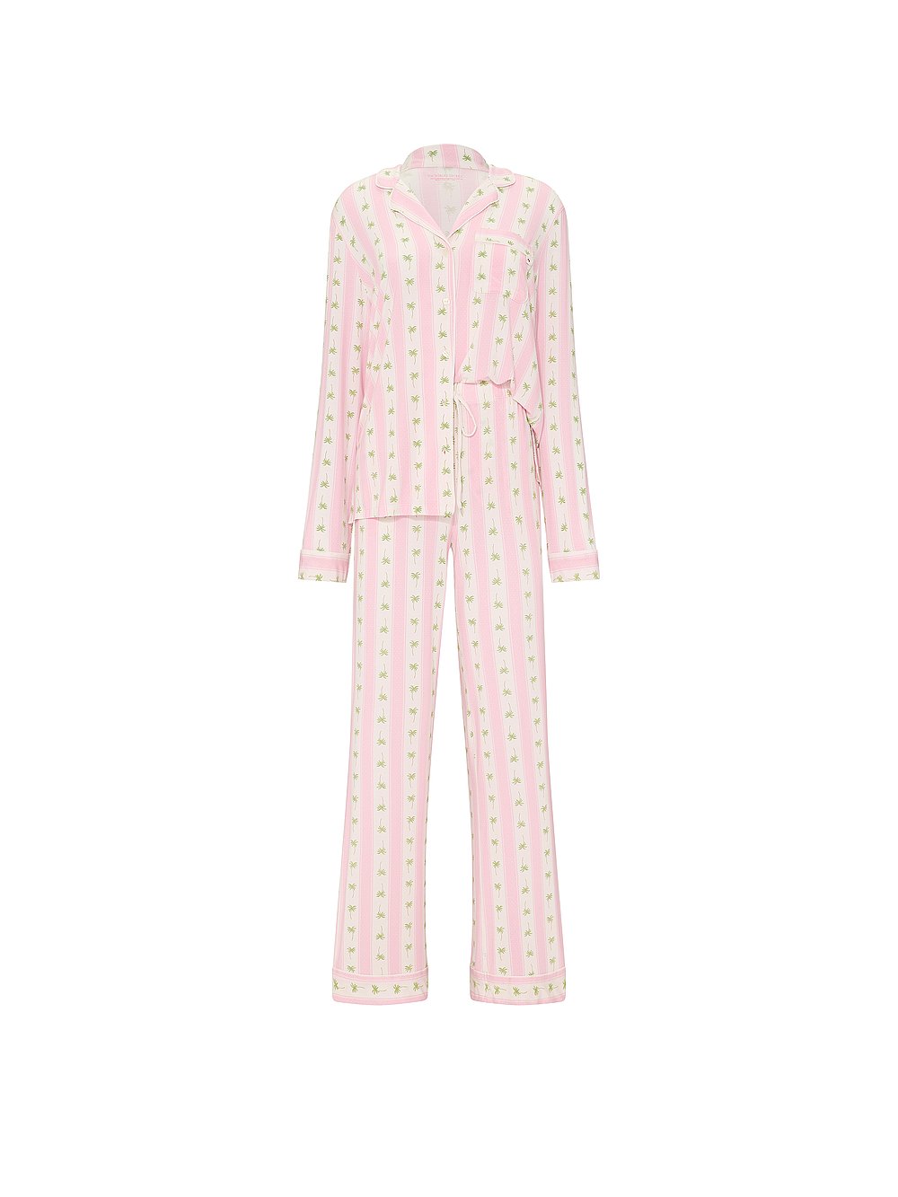 Modal Long Pajama Set Pretty Blossom Palms
