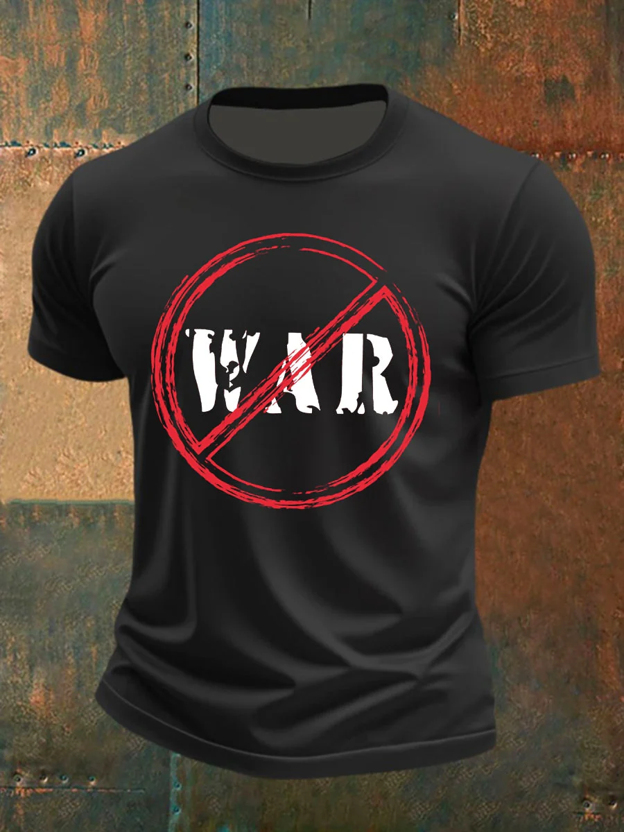 Men's No War cotton short-sleeved T-shirt