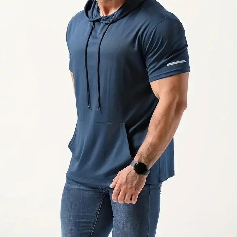 Men’s 8-Pack Quick-Dry Mesh Workout Hooded T-Shirts