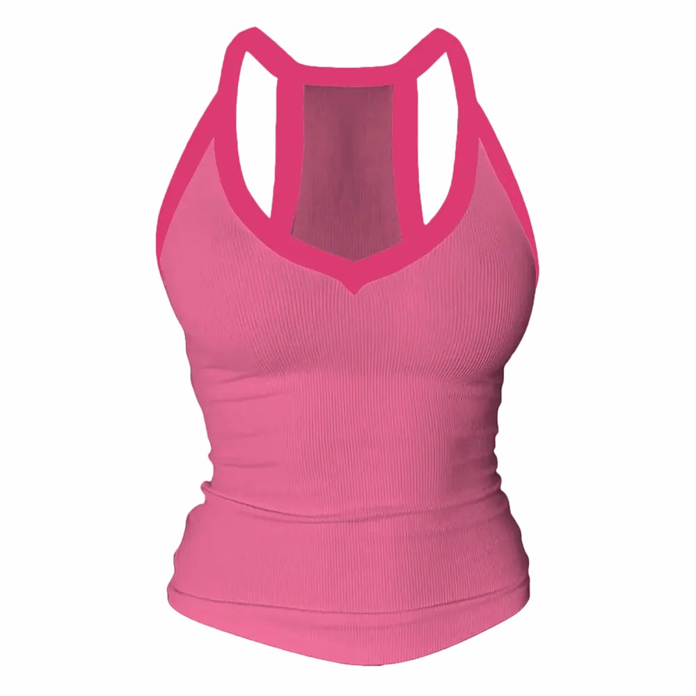 Built-in bust support, sleeveless backless slim-fit basic tank top
