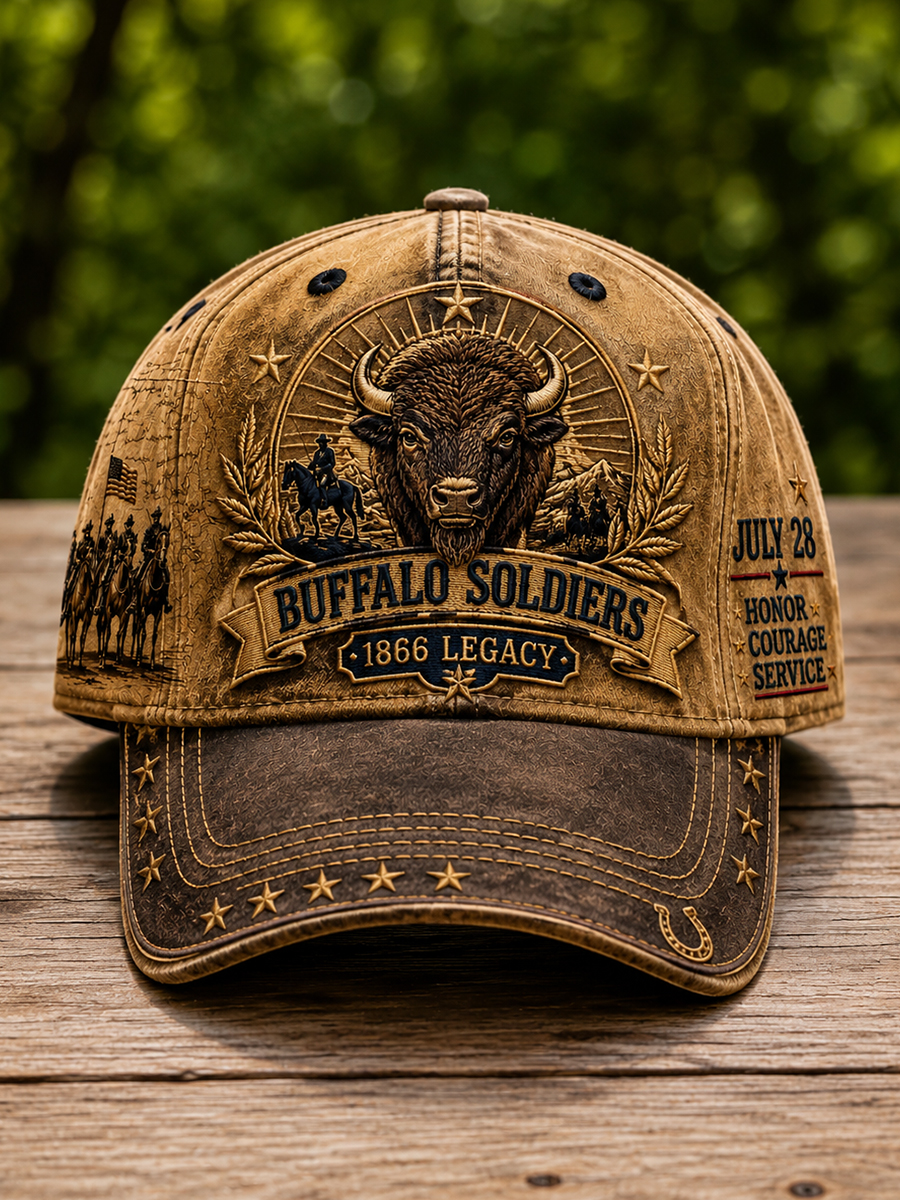 Buffalo Soldiers 1866 Heritage Art Print Vintage Baseball Cap