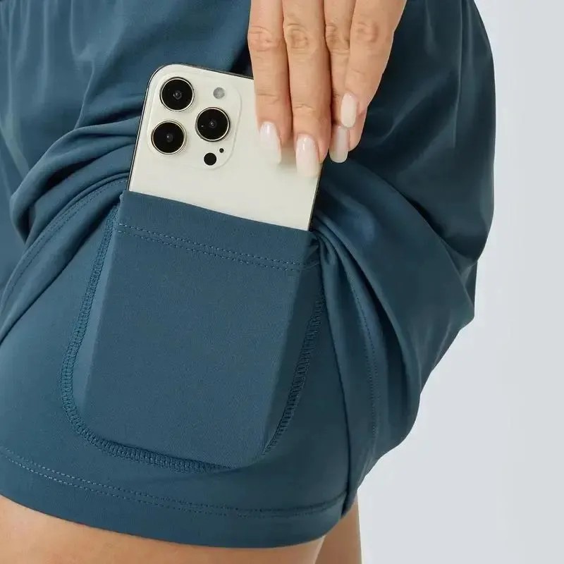 💝Last day promotion-⏰[2-in-1 Anti-Exposure Sports Shorts] Women's 2-in-1 Sports Shorts, Anti-Exposure Running Shorts With Pockets