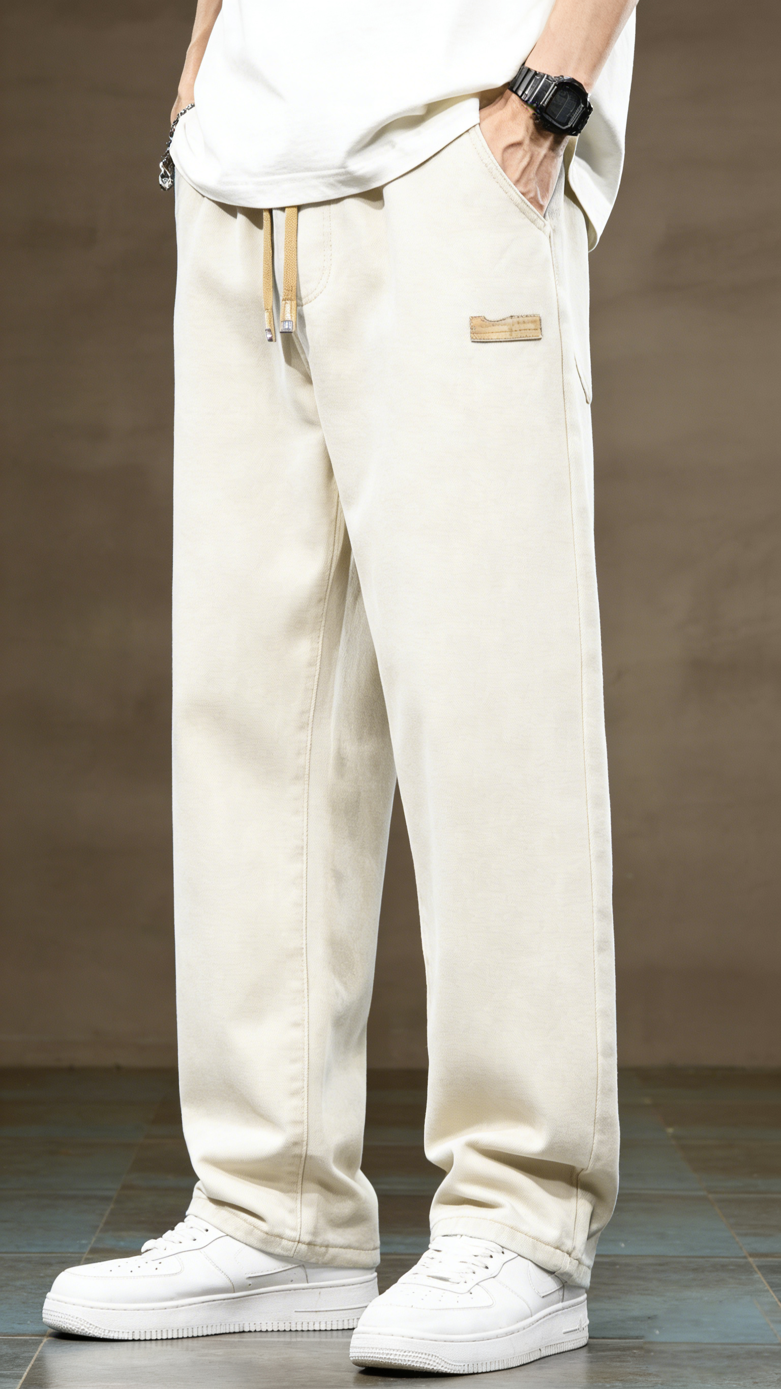Men's Regular Fit Solid Color Straight Leg Jeans