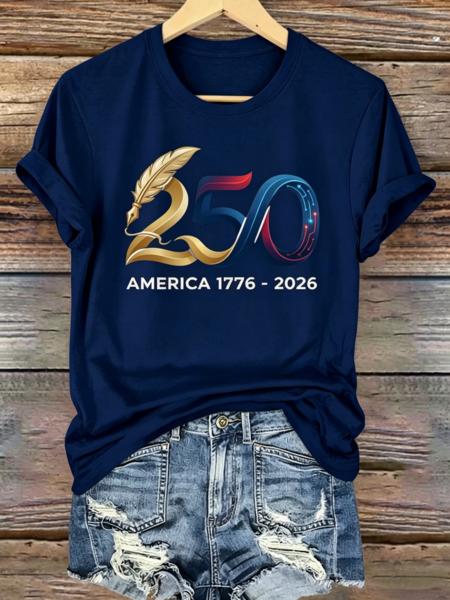 250Th Anniversary Printed Round Neck T-Shirt From The United States
