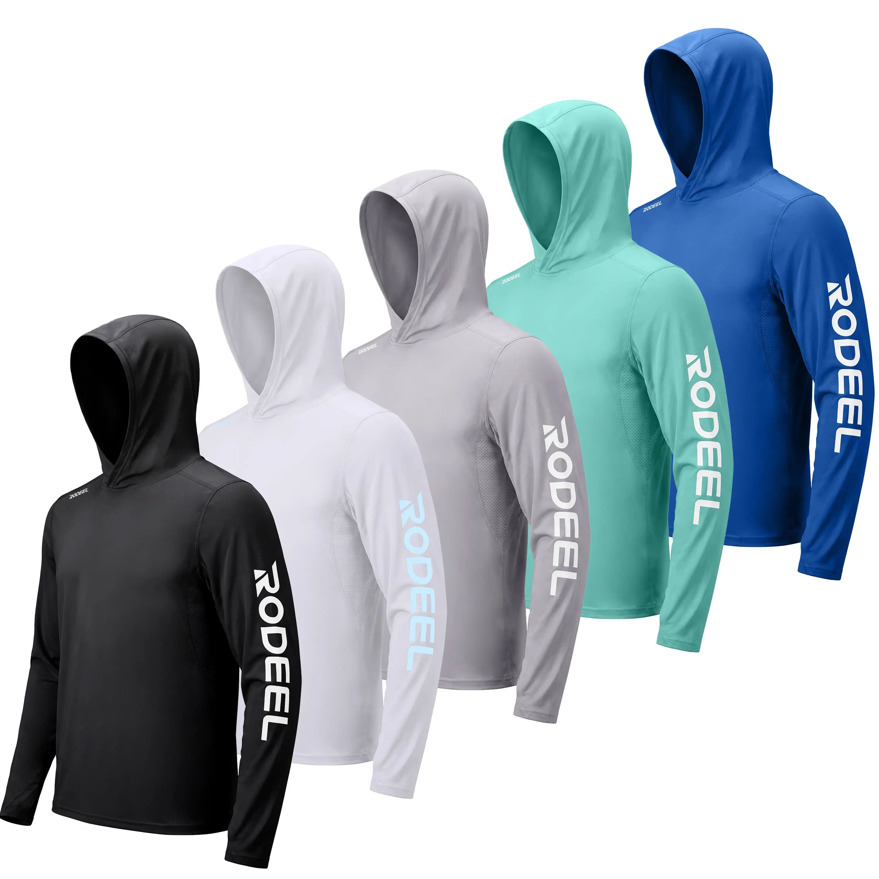 Men's Sun Protection Hoodie (with Face Mask/Neck Gaiter) — UPF 50+ UV Protection, Long Sleeve, Lightweight, Quick-Drying, Moisture-Wicking, Breathable & Cooling