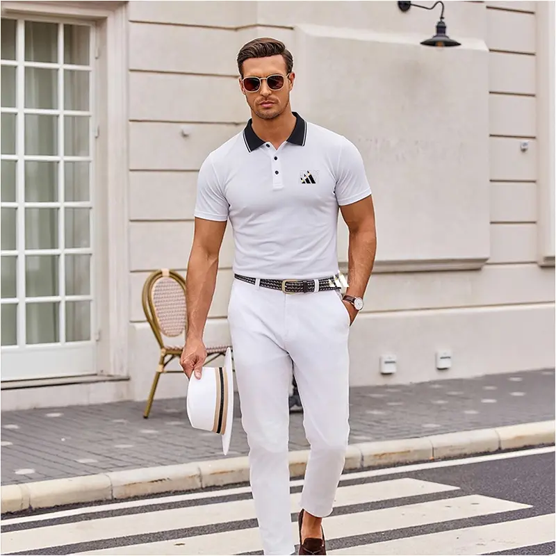 Men's polo shirt (with a structured collar), designed for business, golf, and casual occasions