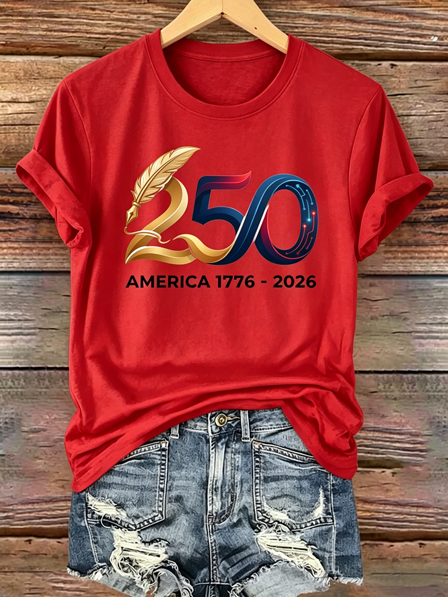 250Th Anniversary Printed Round Neck T-Shirt From The United States