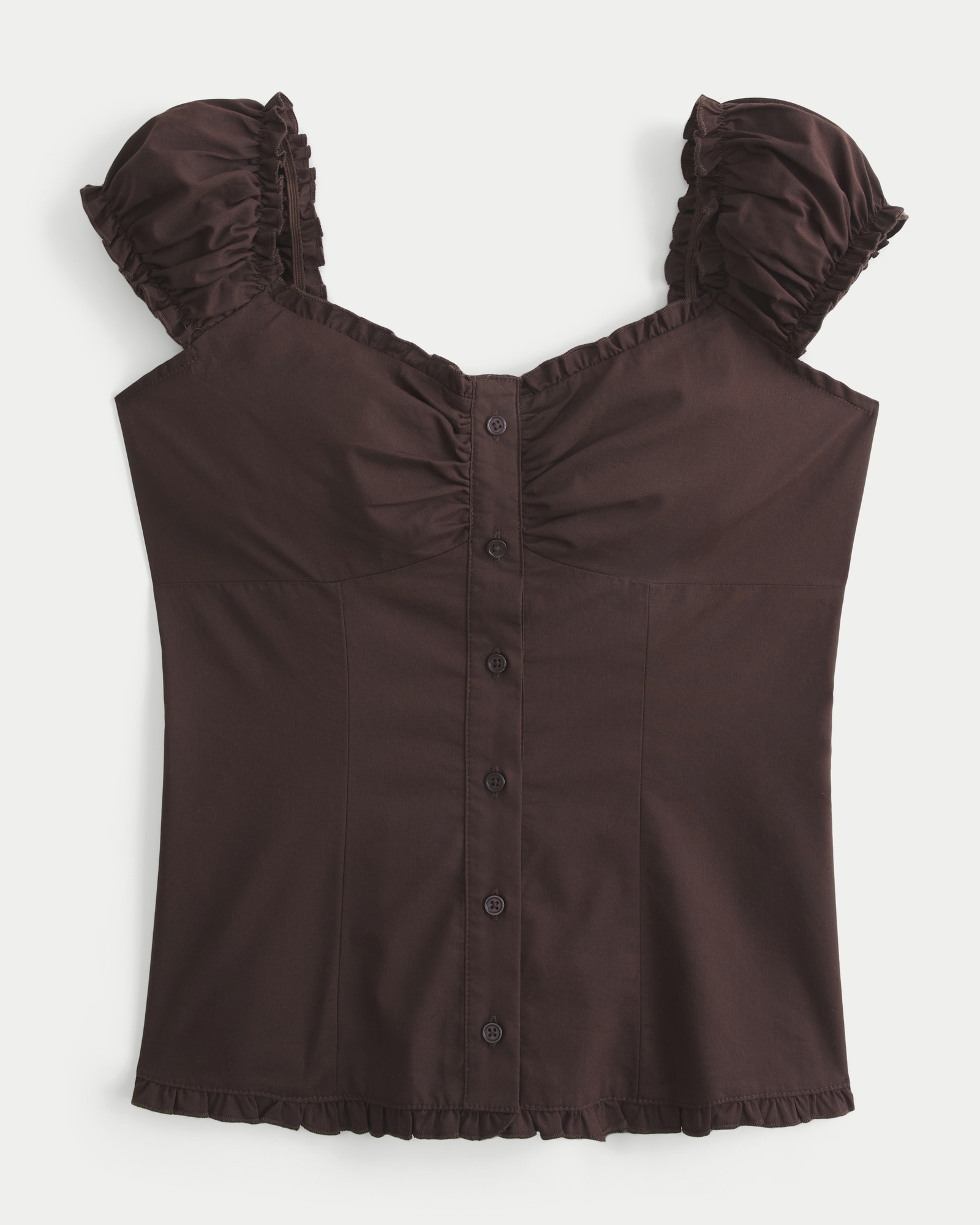 On\/Off-the-Shoulder Ruffle Trim Top