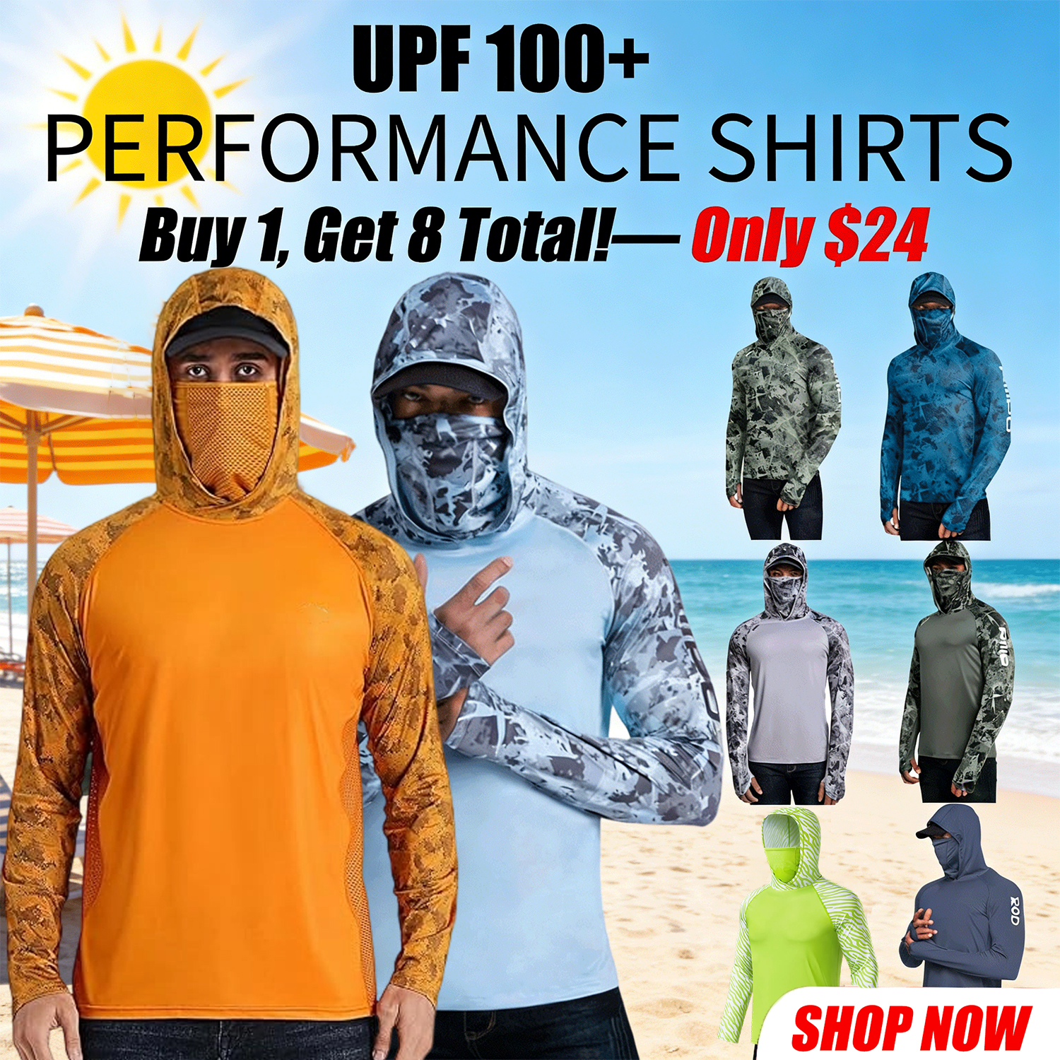 ☀️Men’s UPF 100 Sun Protection Hoodie with UV Detection1
