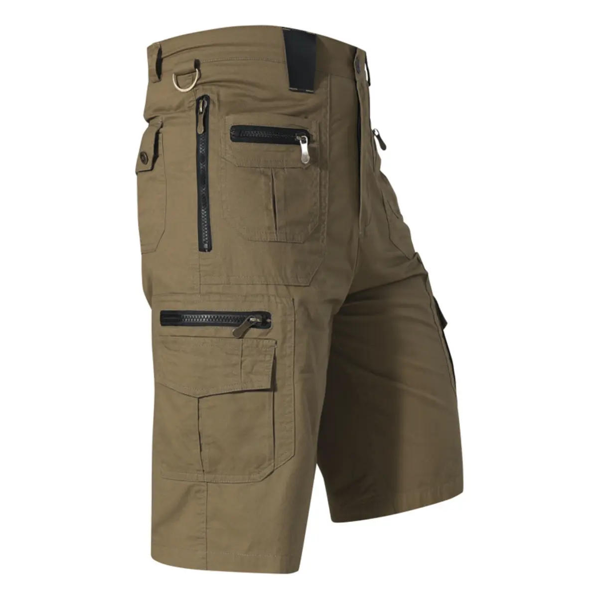Functional Utility Cargo Shorts: Zippered Pockets for Convenient Carry & Relaxed Daily Style