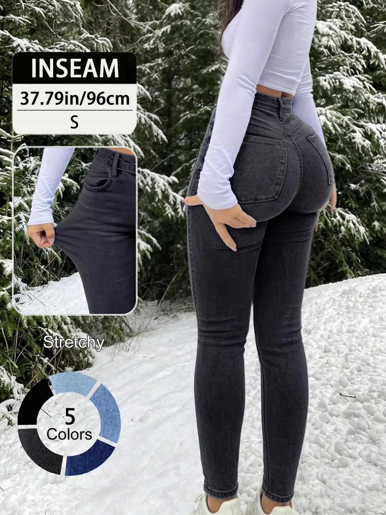 Women’s High Waist Skinny Denim Jeans – Slim Fit Stretch Casual Light Wash Pants