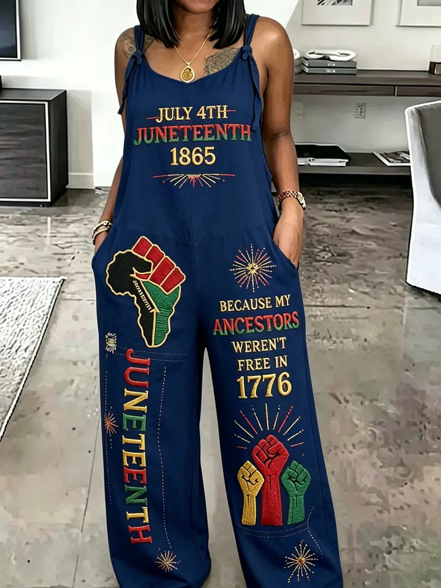 Ladies' June Day Freedom Day Ethnic Style Strap Pants