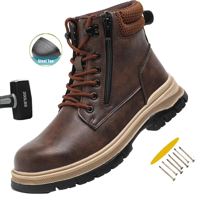 Men's Waterproof Safety Boots – Rugged Steel-Toe Work Boots with Crush and Puncture Resistance