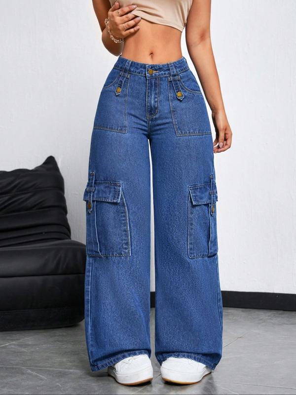 Women's Stretchy Multi-Pocket Straight Leg Jeans