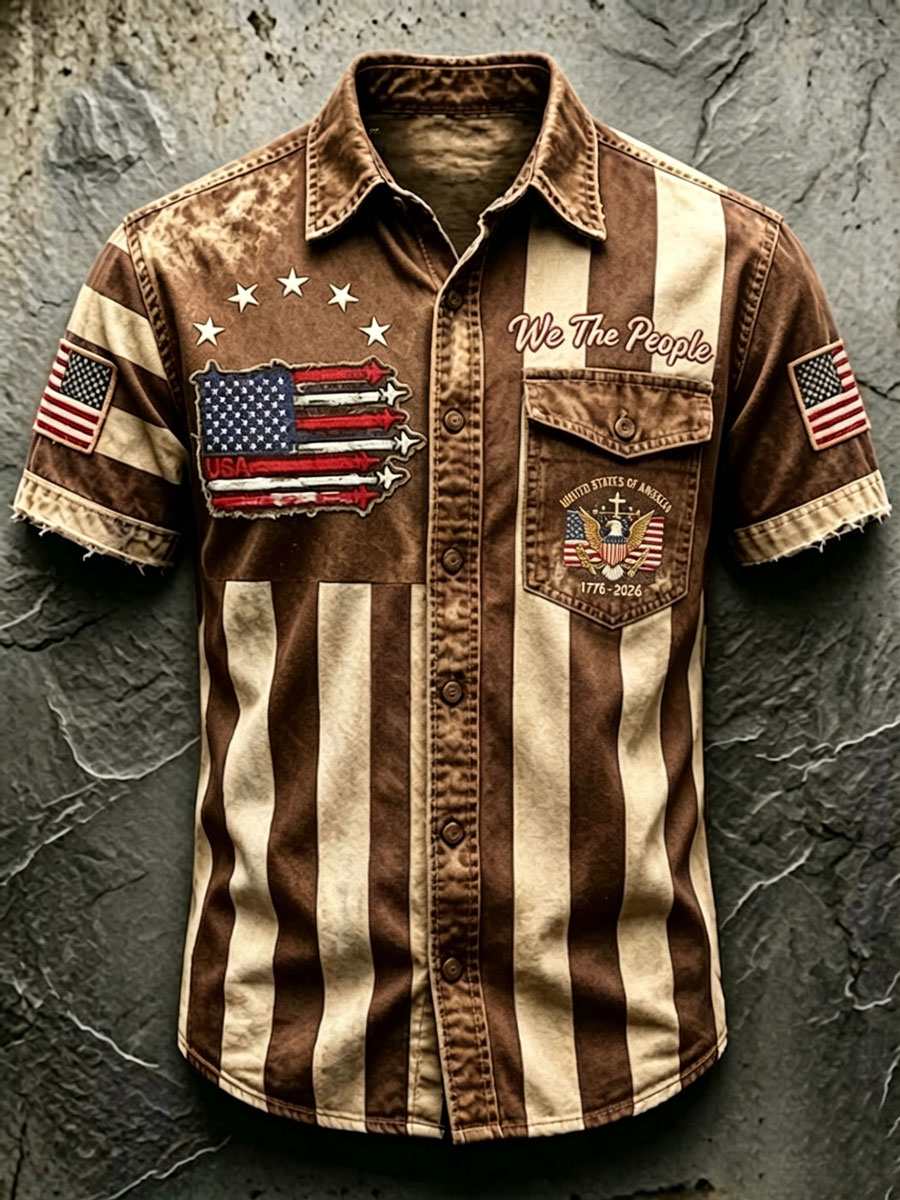 Men'S 250Th Anniversary National Faith Print  Shirt