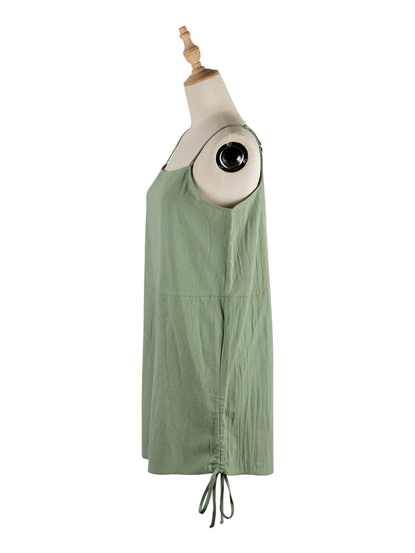 Casual Sleeveless Solid Color Jumpsuit