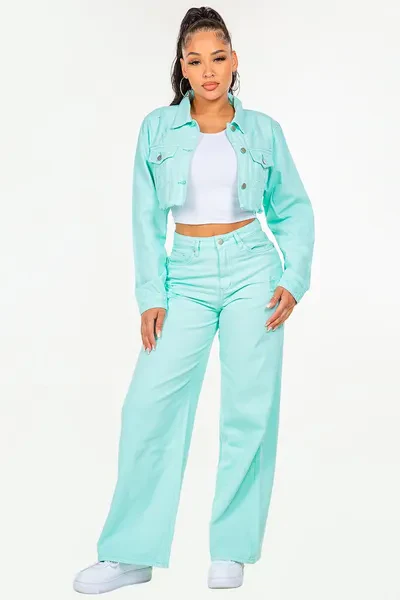 High Waist Distressed Wide Leg Jeans