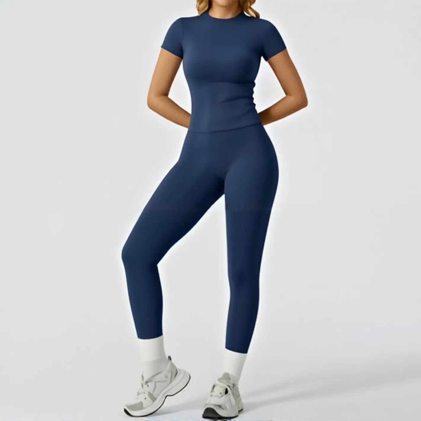 Women's Solid-Color Sports T-Shirt Set