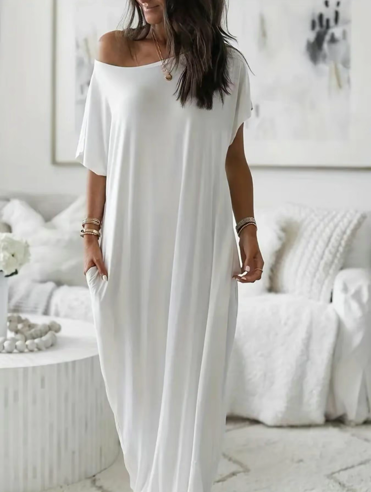 Women's Batwing Sleeve Lounge Dress-Comfy • Casual • Elegant