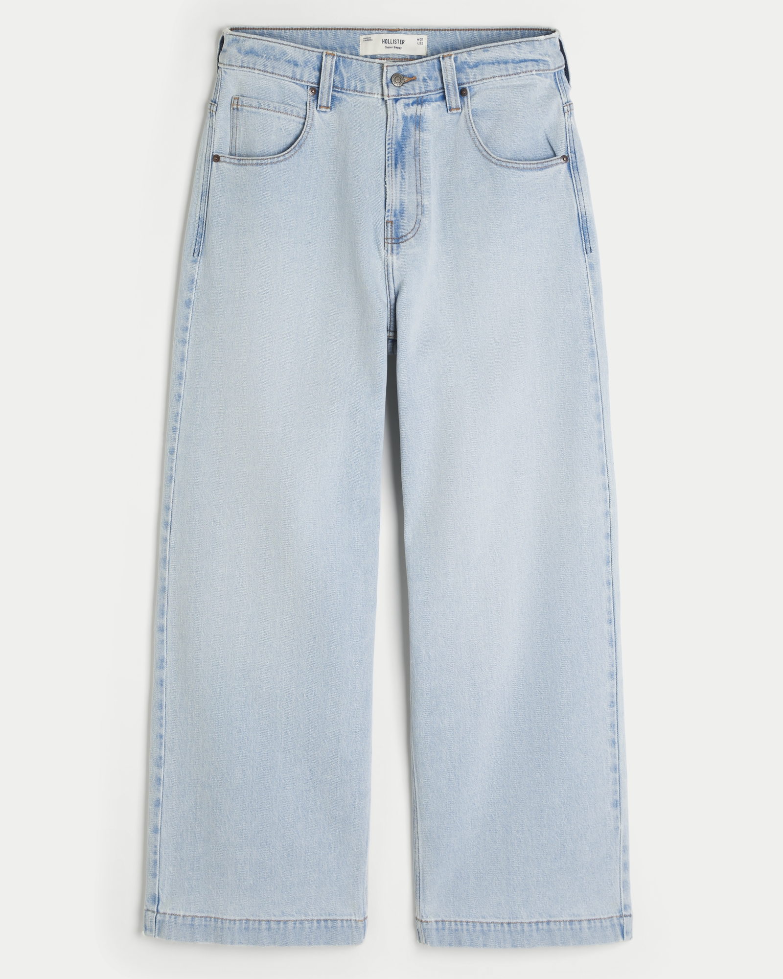 Dark Wash Logo Embroidery Super Baggy Jeans