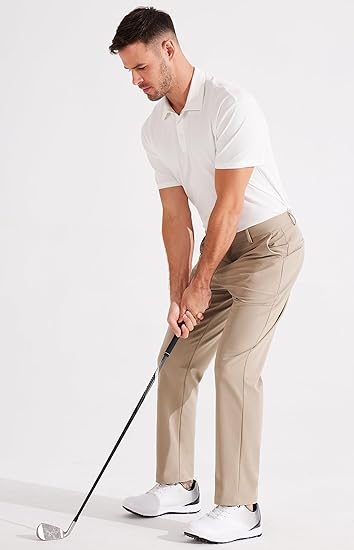 Men's Golf Pants Classic Fit Flat Front Work Dress Pants 29