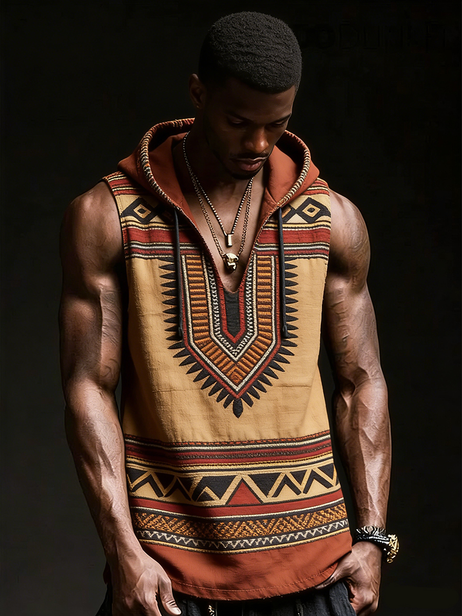 African Abstract Art Print Vest