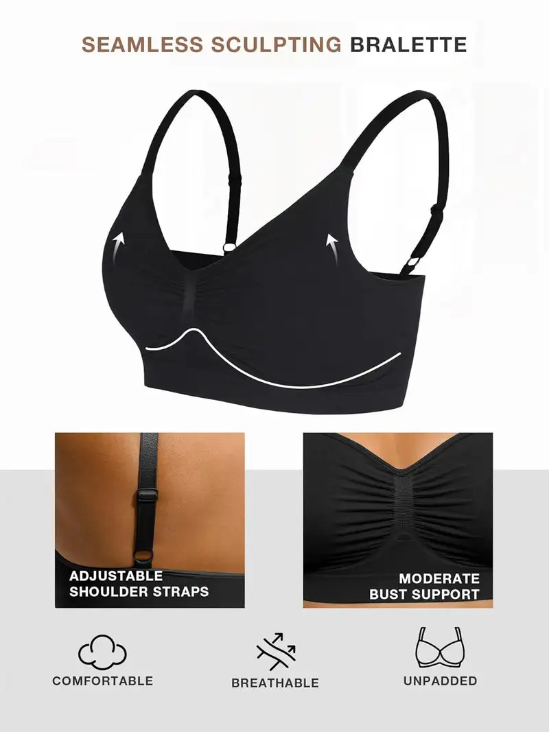 Women's Wireless Sculpt Bra Basic Comfortable Fit Womenswear Everyday Up to 44DD