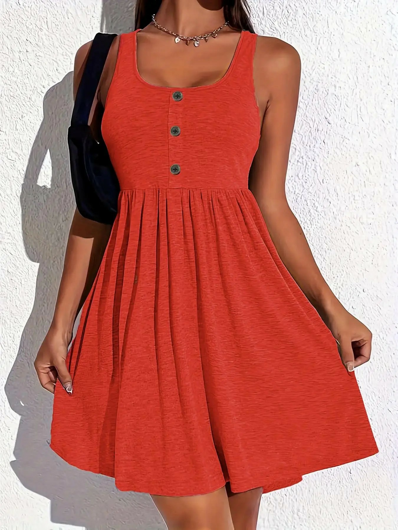 Plus Size Scoop Neck Stretch Jersey Tank Dress –  Easy Care Daily Wear Dress