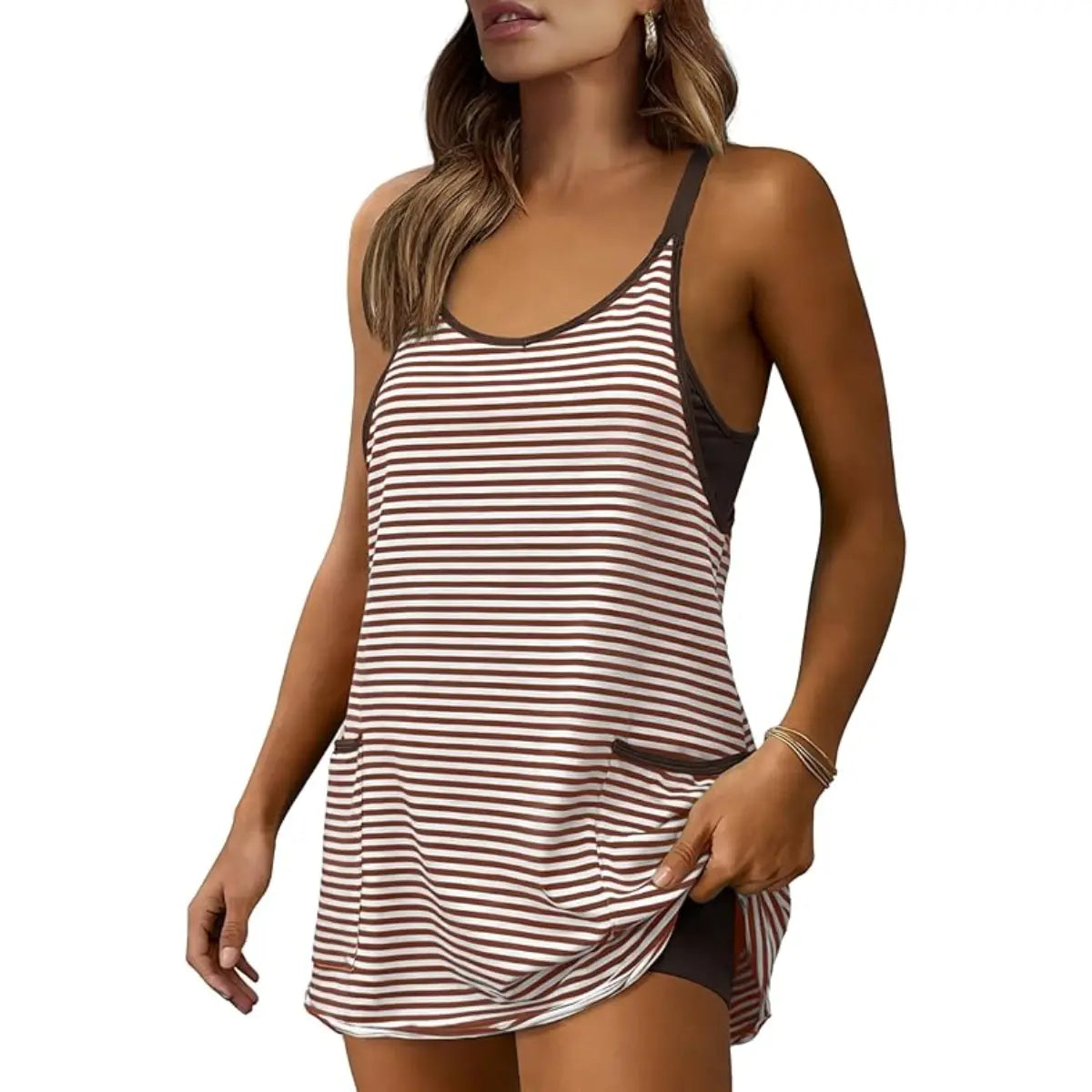 Women's Summer Sleeveless Mini Dress Athletic Strap