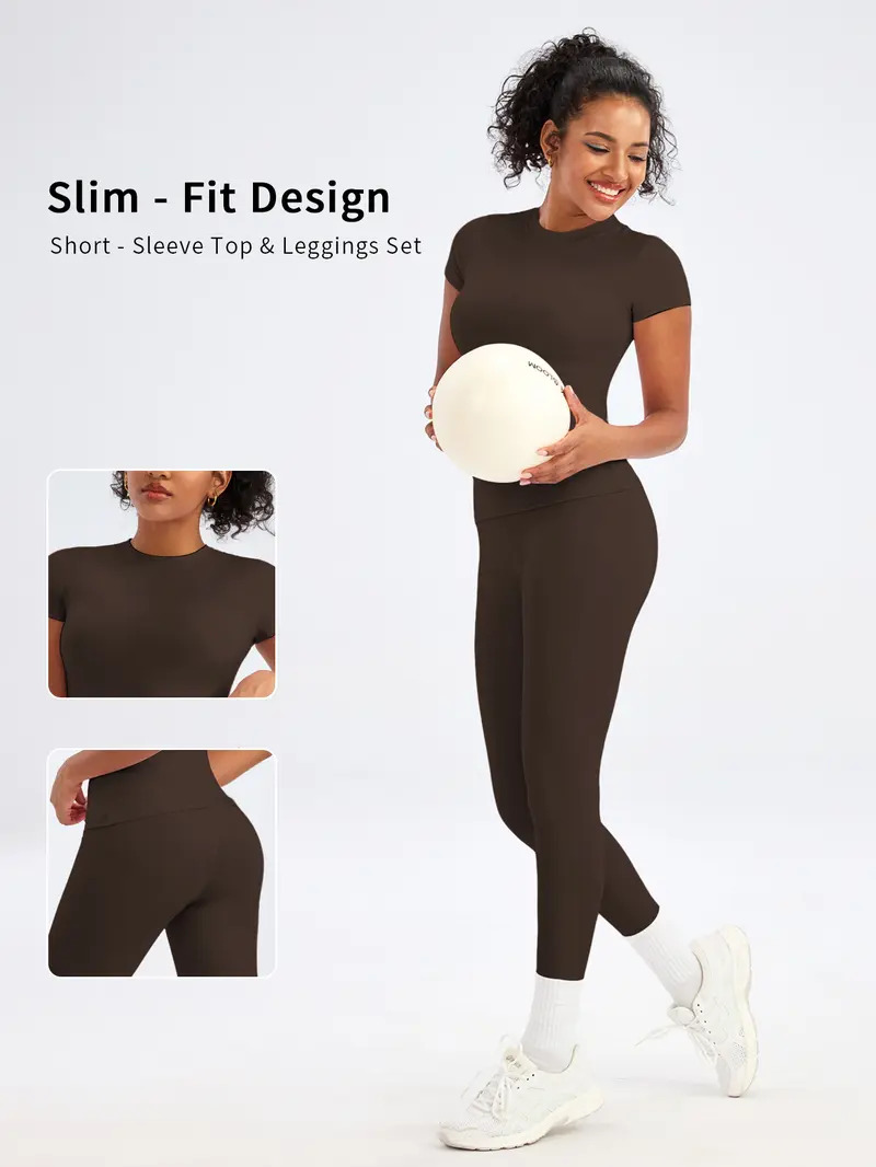 Women's Solid-Color Sports T-Shirt Set