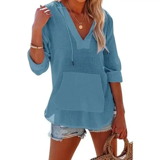 Women's hooded beach cover-up sweatshirt