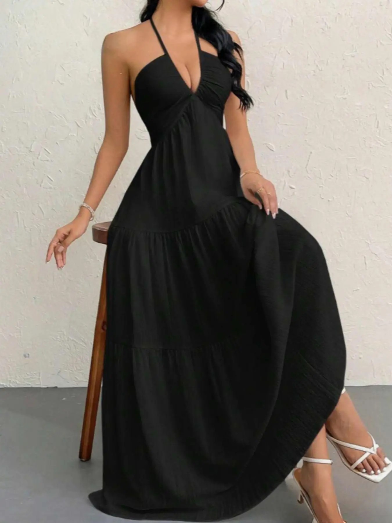 Women's Solid-Color Dress Casual, Loose-Fit, Sleeveless Dress & Ideal for Beach Vacations
