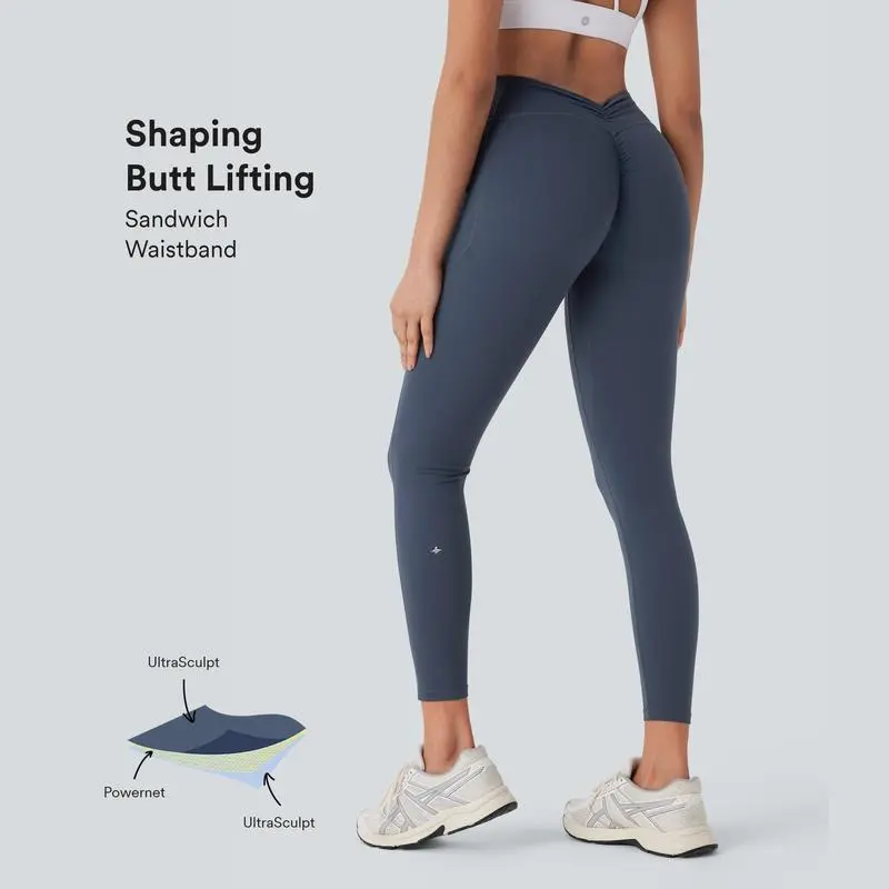 Leggings High-Waist Straight-Leg  Soft Gym Yoga Pants
