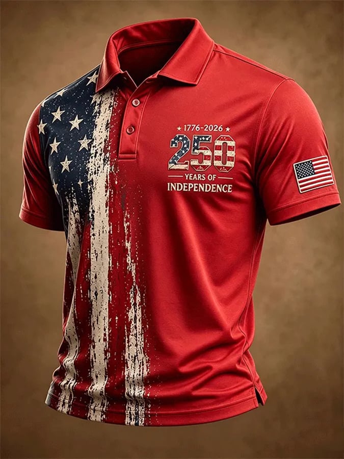 Men's 1776-2026 250 Years Of Independence Print Polo Shirt