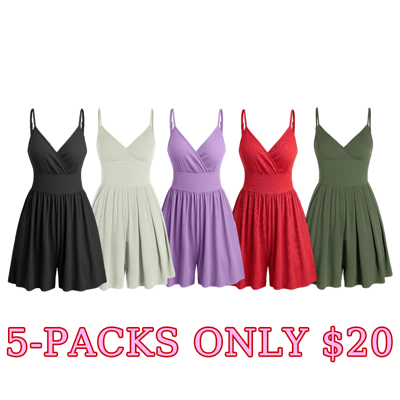 🌴 BreezyBack Wide-Leg Cami Romper