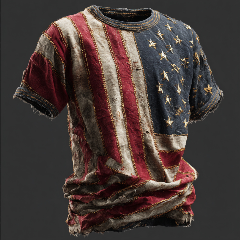Men's casual American 250th anniversary printed T-shirt
