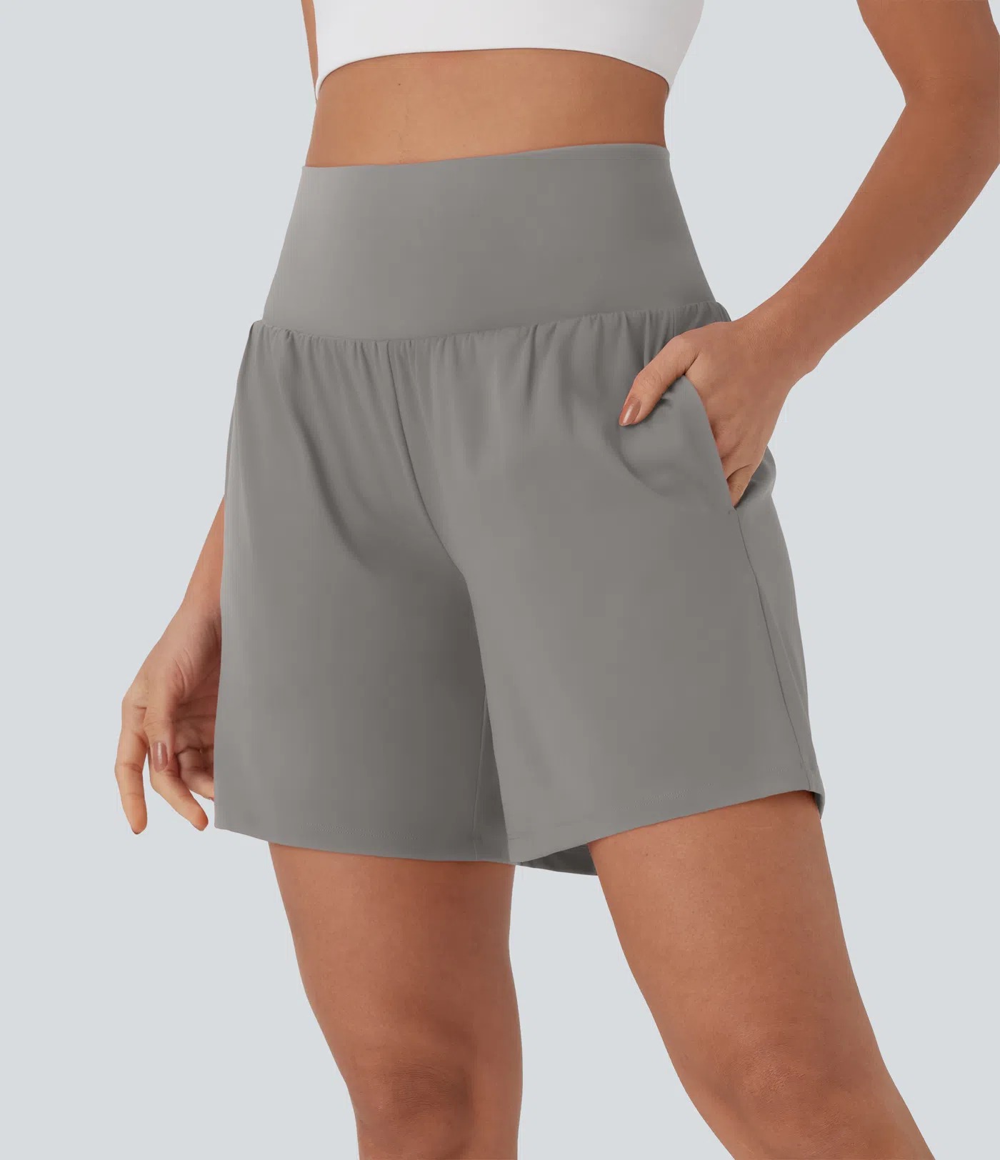🔥🔥Women’s 2-in-1 Super High-Waisted Cool-Touch Yoga Shorts with Pockets (3