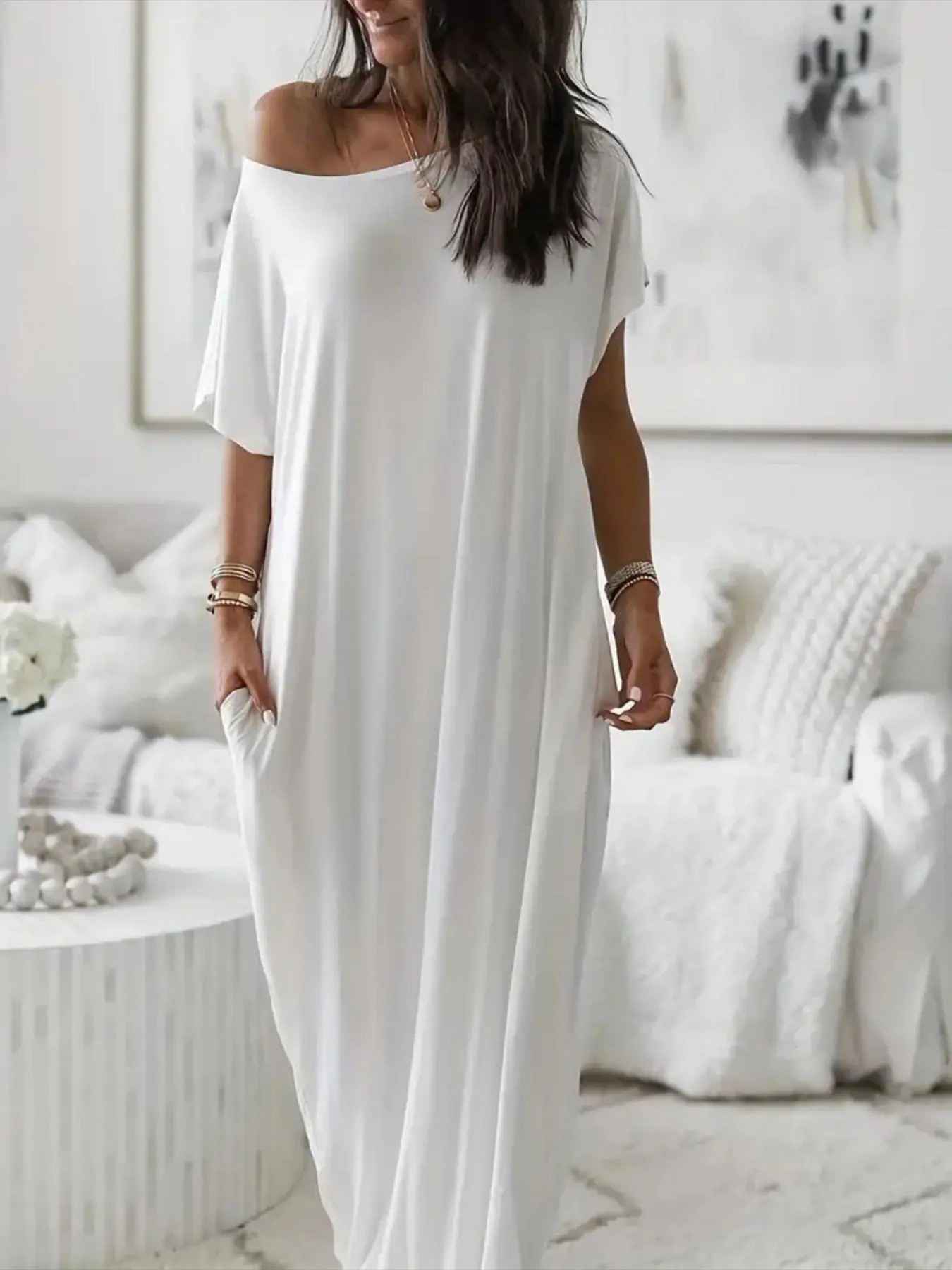 Women's Batwing Sleeve Lounge Dress
