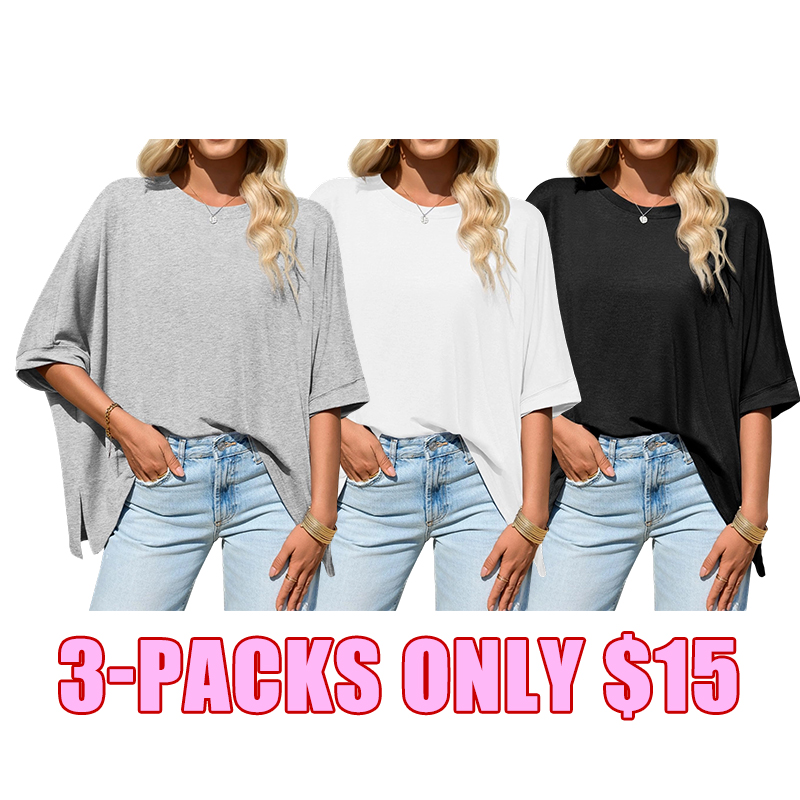 Oversized Batwing Asymmetrical Hem Tee