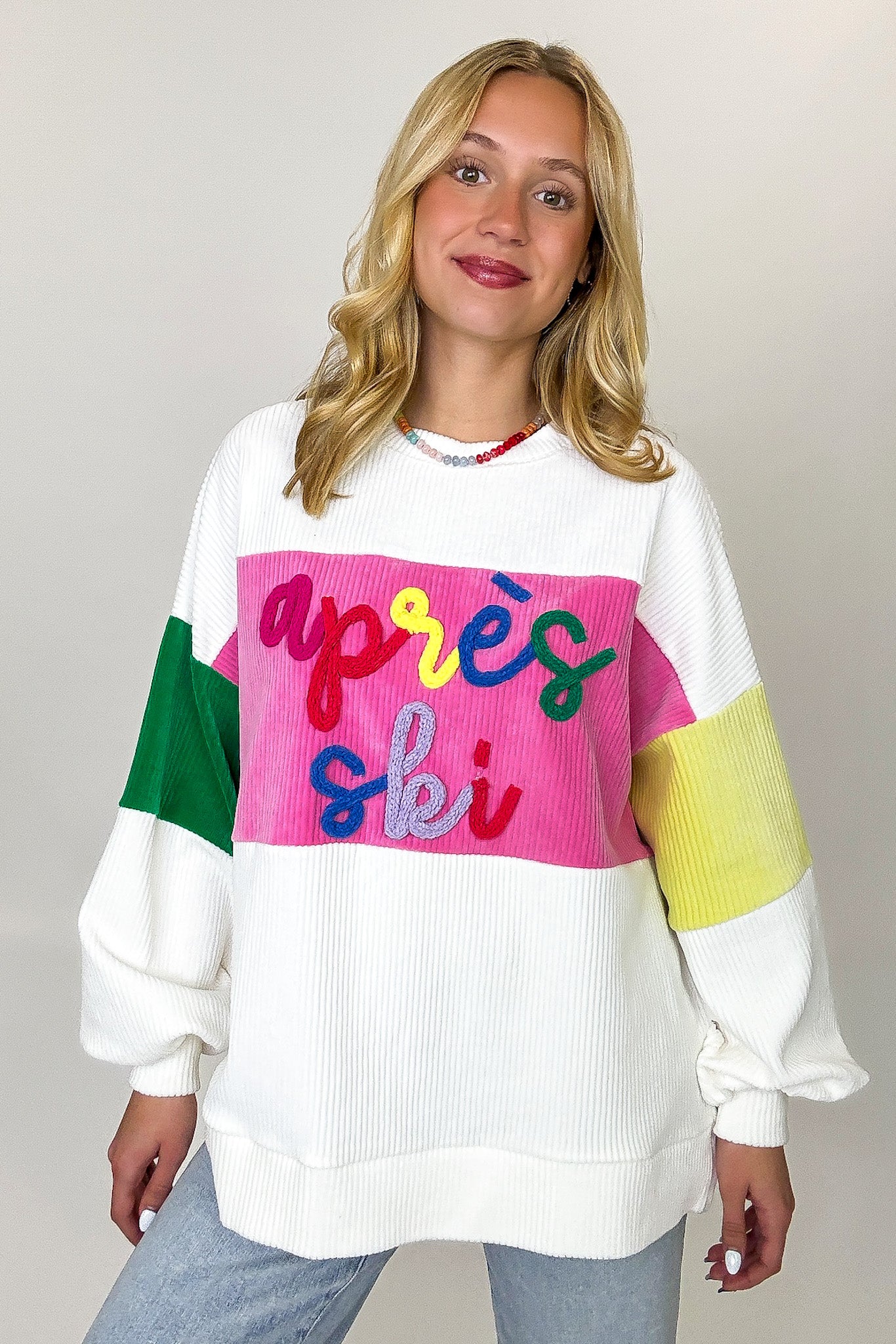 Embroidered Contrast Pullover