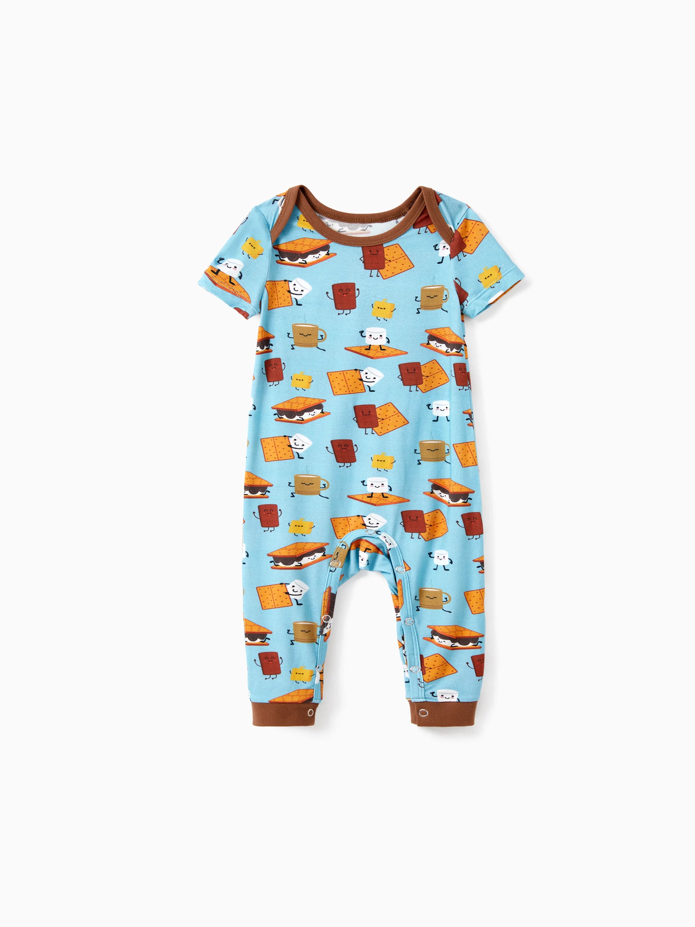 Bamboo Family PJs Cute Print Short Sleeve & Long Pants Sleepwear Matching Pajama set (Snug-Fitting for Children) Green