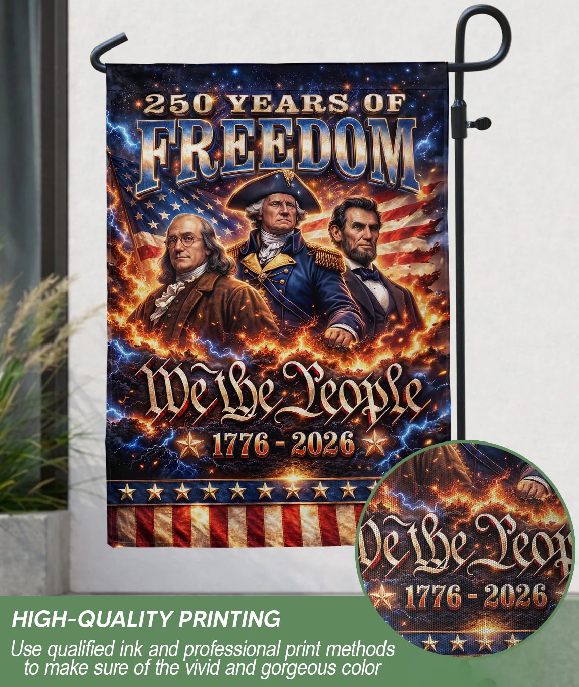 We The People 250 Years Of Freedom 1776–2026 House Flag – Washington
