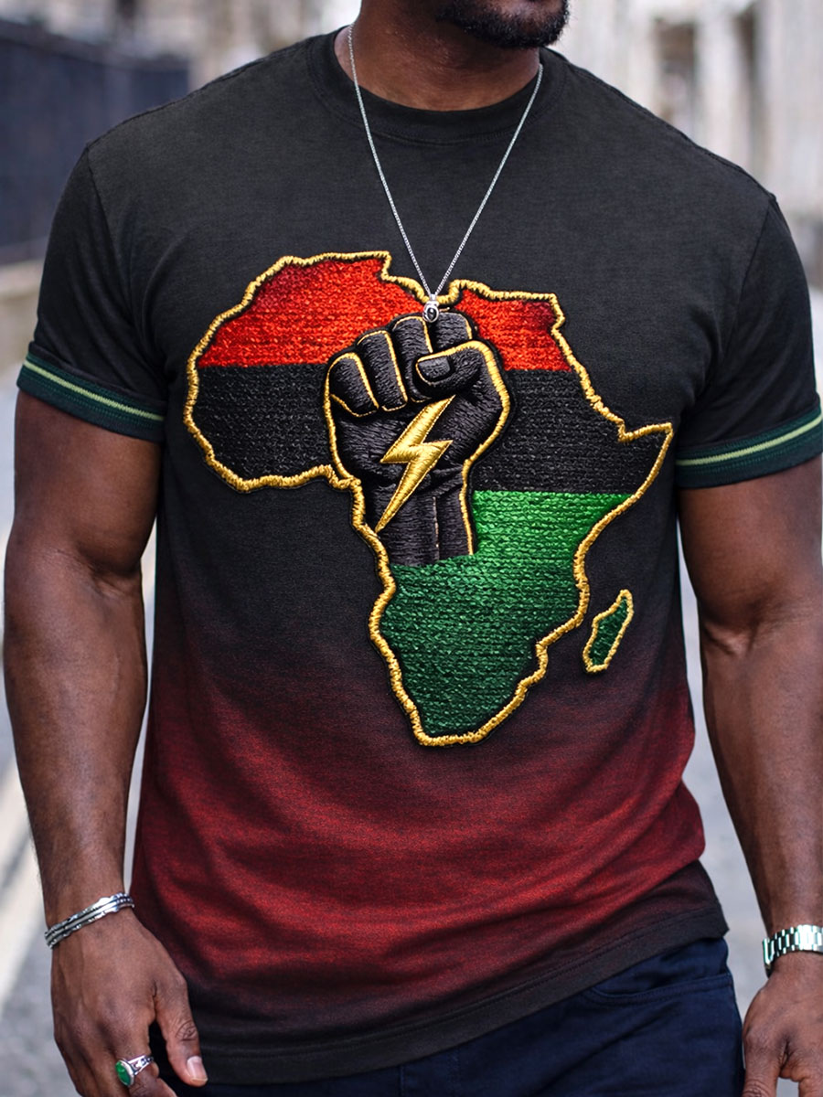 Black History Month Printed Casual Short-Sleeved T-Shirt