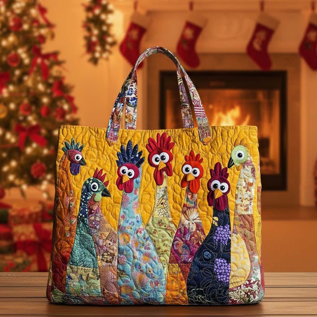 Funky Chicken Quilted Tote Bag GFTOHD7929