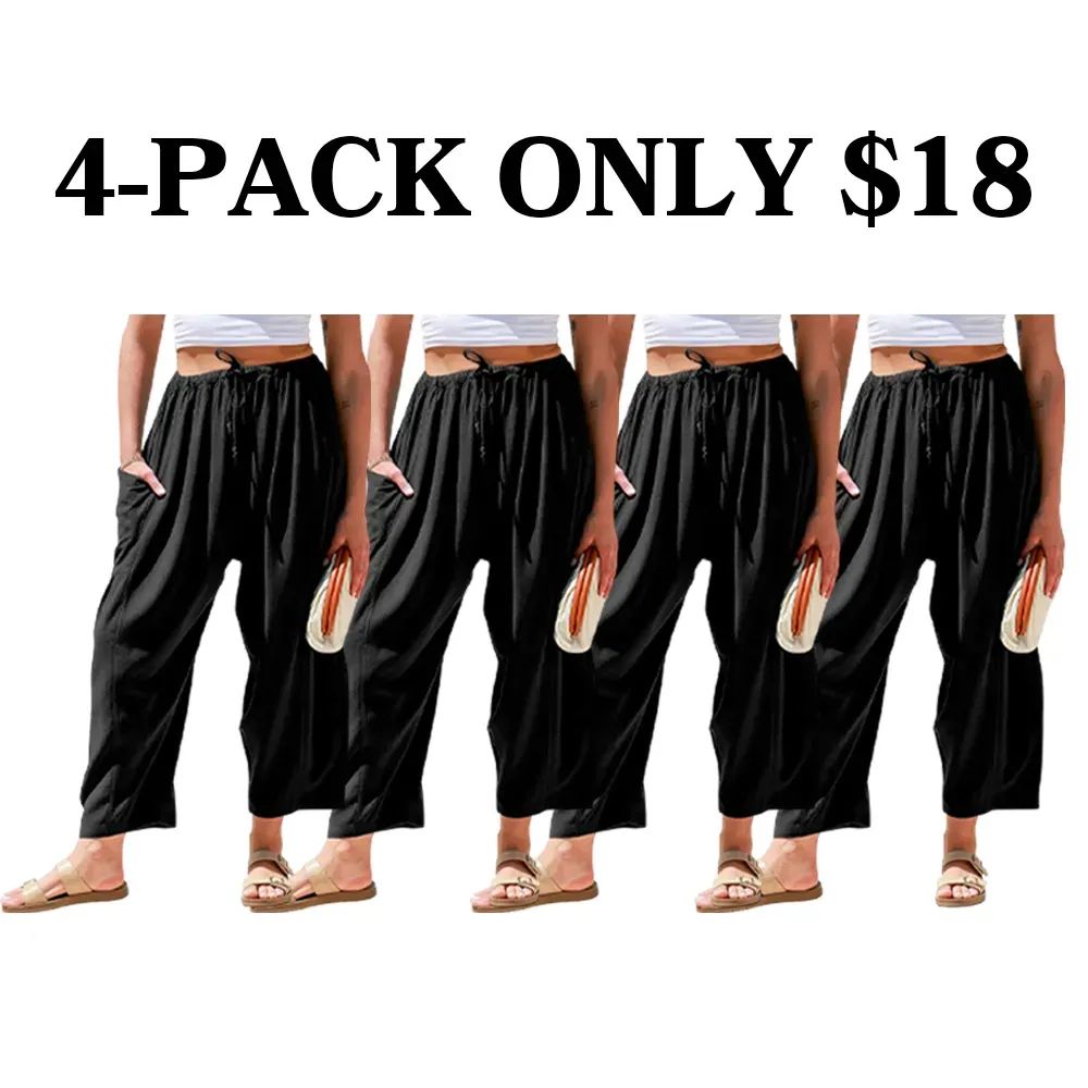 Womens Linen Wide Leg Pants