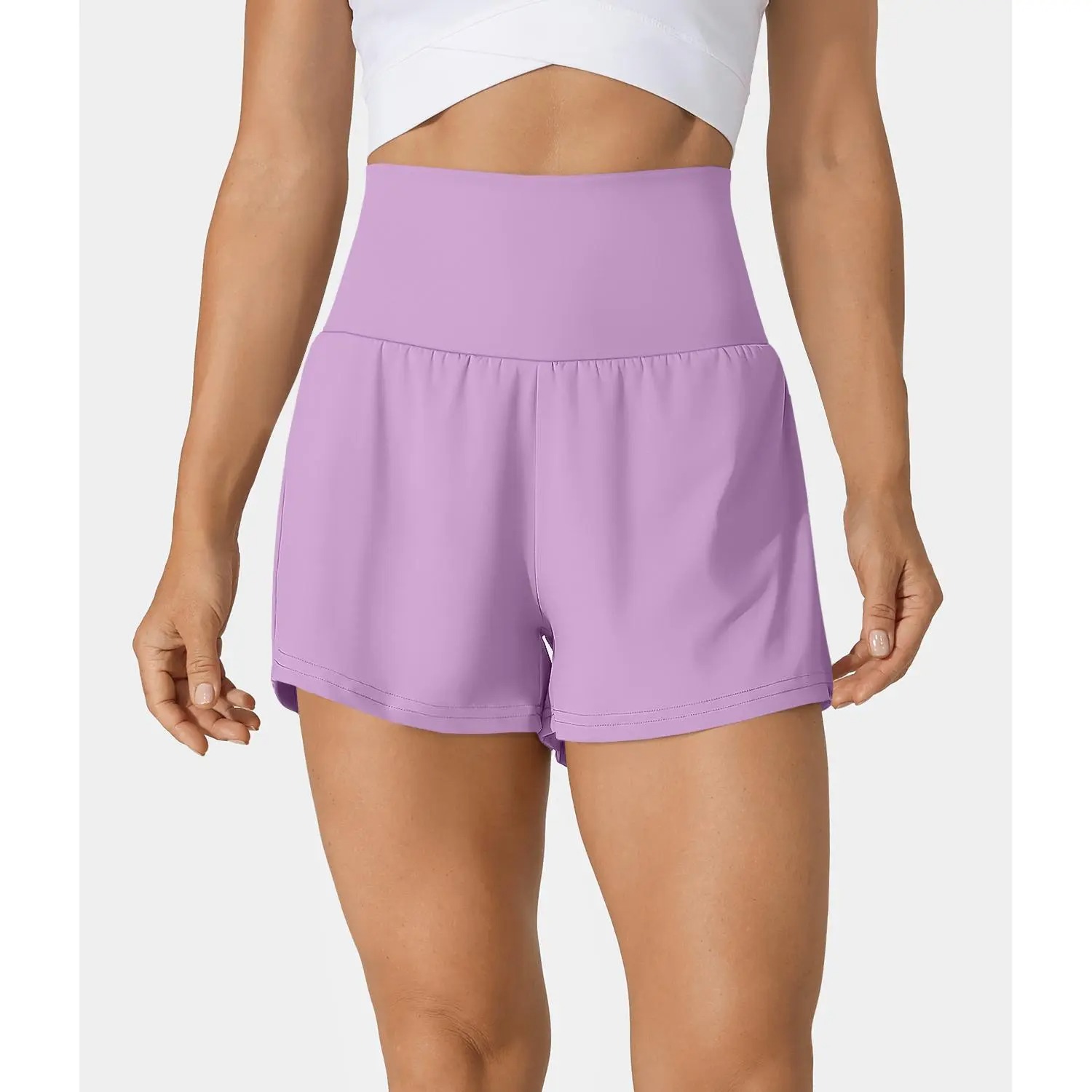 Women’s 2-in-1 Super High Waisted Yoga Shorts with Multi Pockets