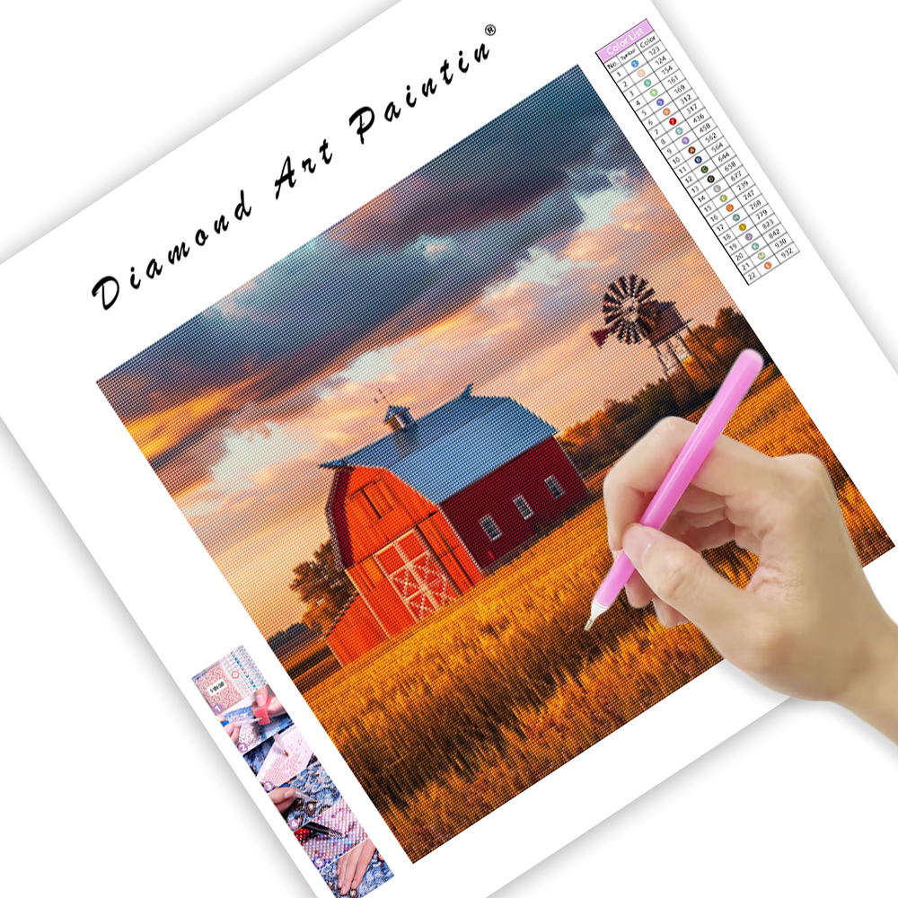 American Barn with Windmill - Diamond Painting