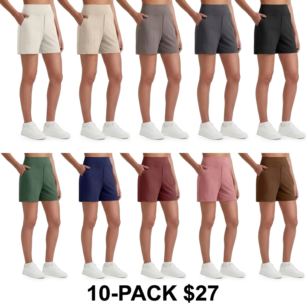 Women's High Waist Wide Leg Yoga Shorts – 4