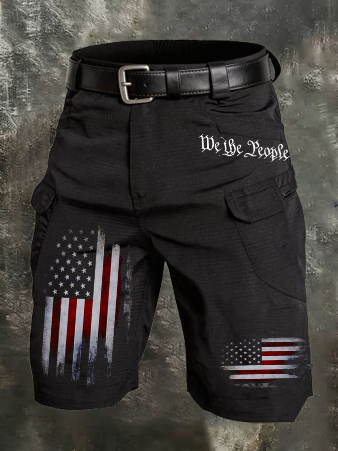 Men'S Independence Day Printed Multi Pocket Cargo Pants