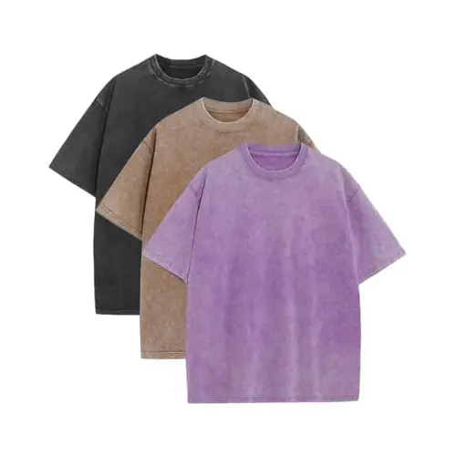 1/4 Pack Oversized Tshirts for Men Gym Vintage Heavyweight T Shirts Cotton Workout Acid Wash Baggy Tees